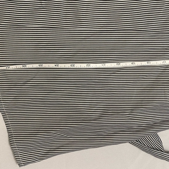 MOTHERHOOD Ladies MATERNITY Crisp Cotton Denim Blue Striped Wrap Around Blouse M - Picture 11 of 12